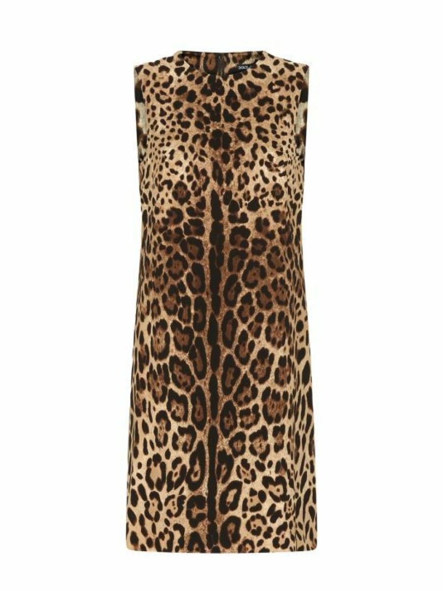 Women'S Clothing * | Dolce&Gabbana Sleeveless Leopard Print Minidress