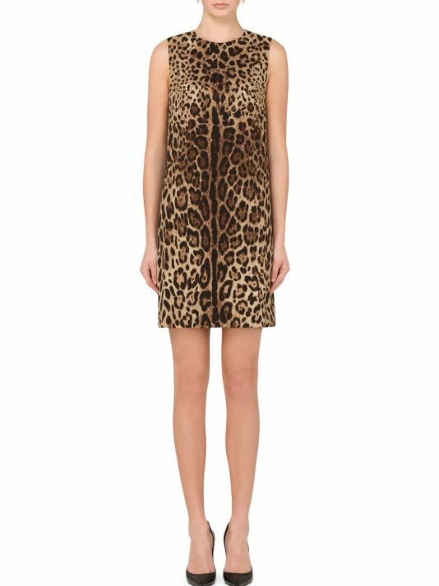 Women'S Clothing * | Dolce&Gabbana Sleeveless Leopard Print Minidress