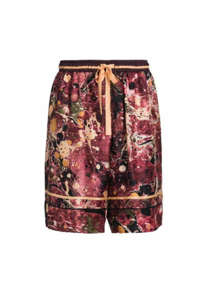 Men * | Dolce&Gabbana Silk Drawstring Logo Shorts For Men