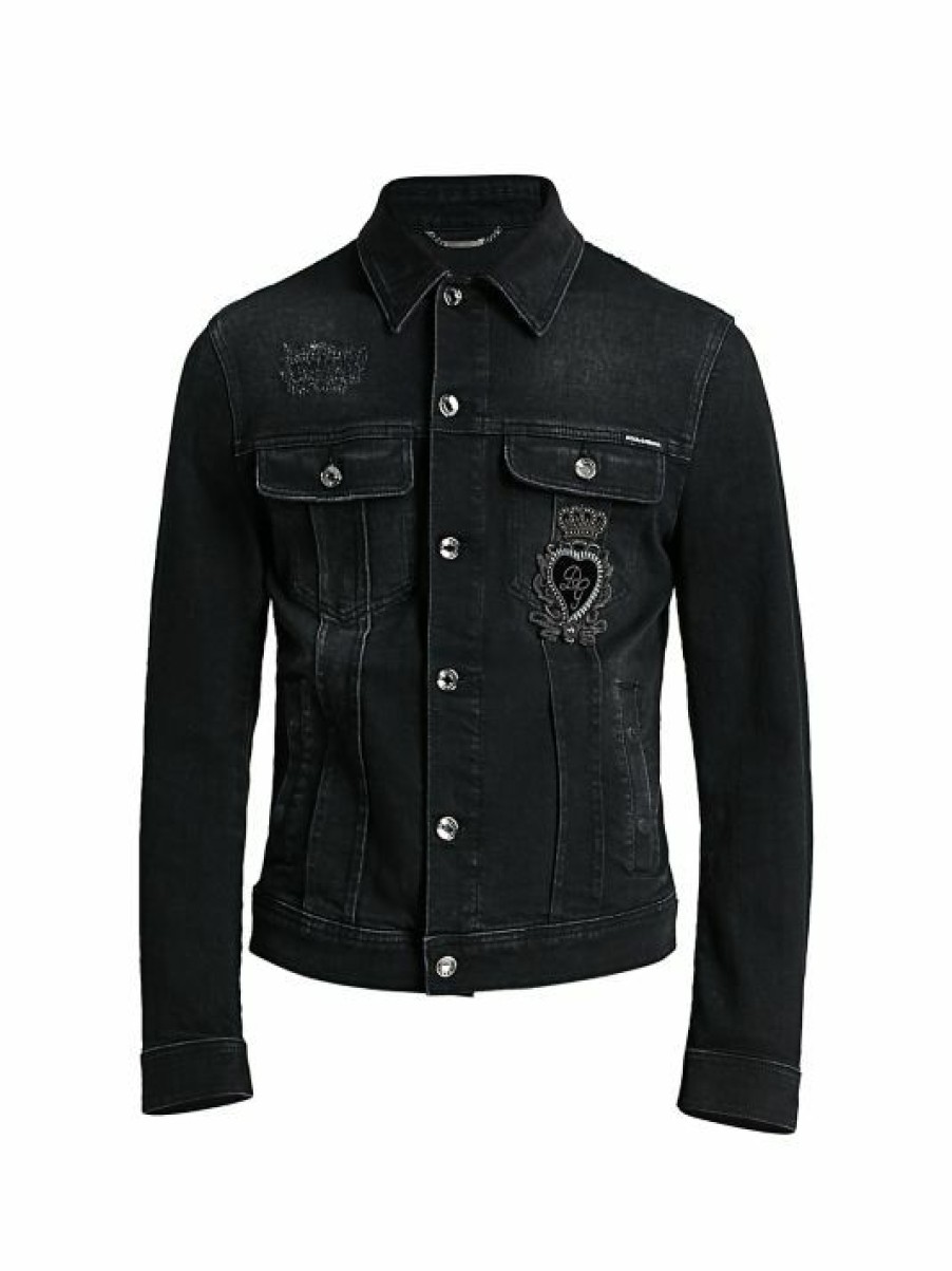 Men * | Dolce&Gabbana Crown Denim Jacket For Men