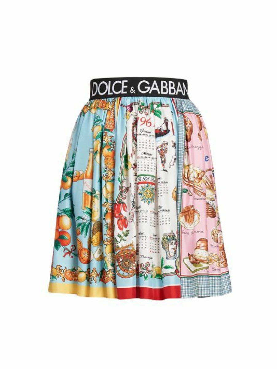 Women'S Clothing * | Dolce&Gabbana Capri Pleated Paneled Miniskirt