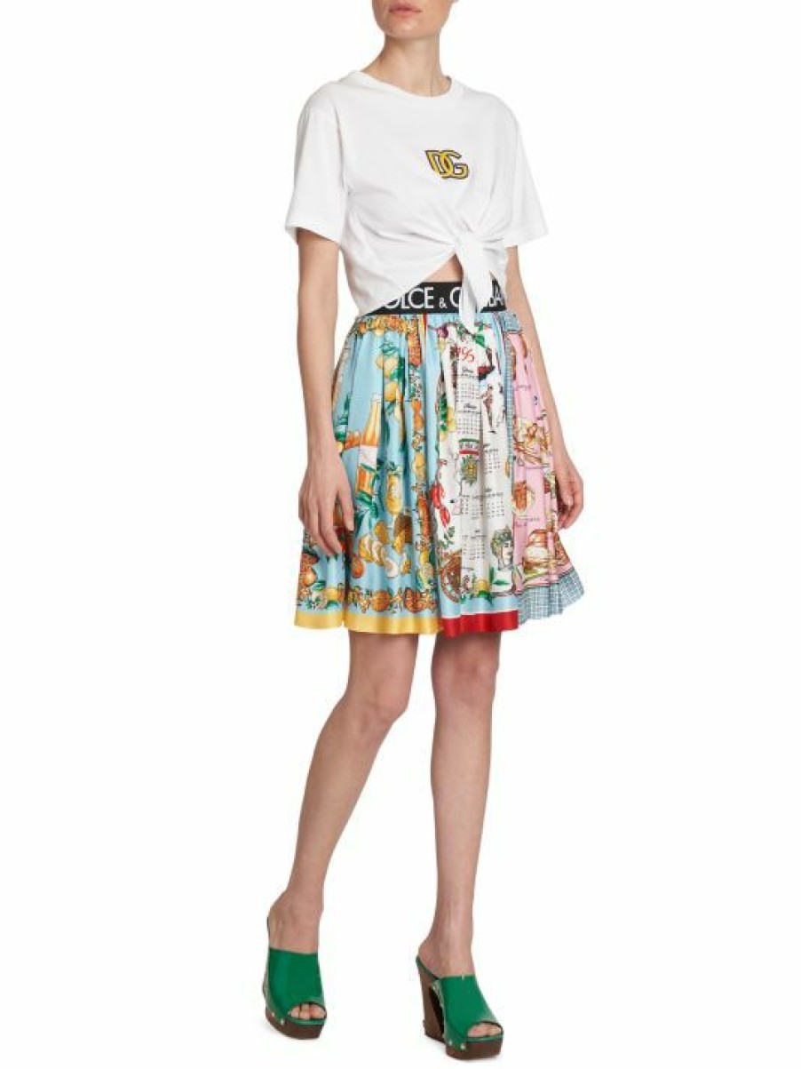 Women'S Clothing * | Dolce&Gabbana Capri Pleated Paneled Miniskirt