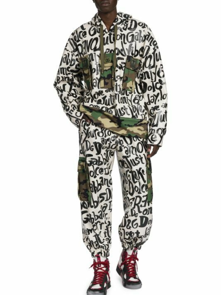 Men * | Dolce&Gabbana Camo Print Trimmed Logo Sweatshirt For Men