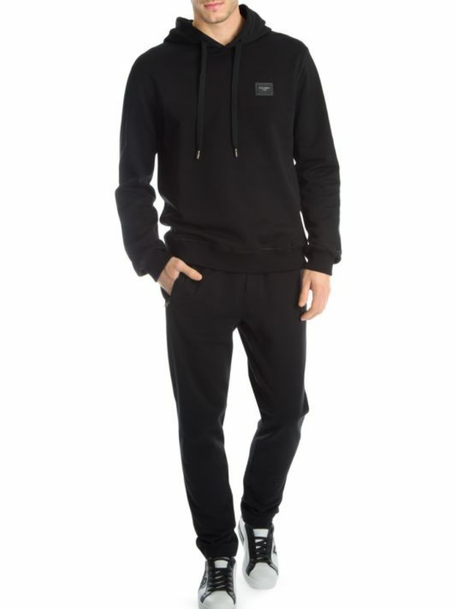 Men * | Dolce&Gabbana Plaque Cotton Sweatpants For Men