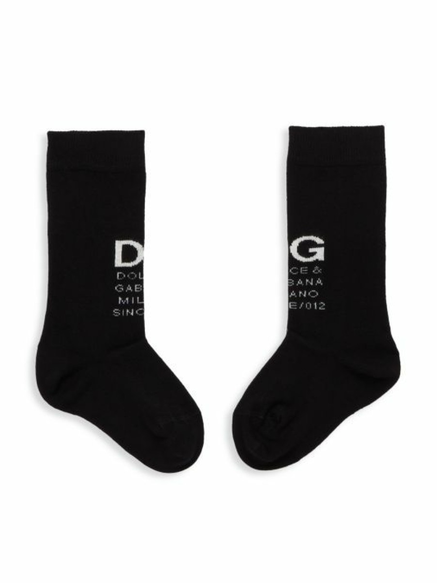 Accessories * | Dolce&Gabbana Little Kid'S & Kid'S Logo Crew Socks For Kids