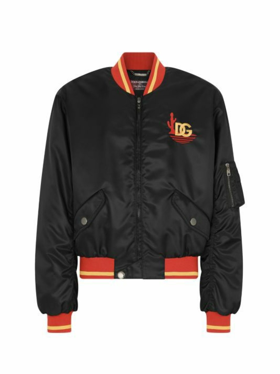 Men * | Dolce&Gabbana Logo Bomber Jacket For Men