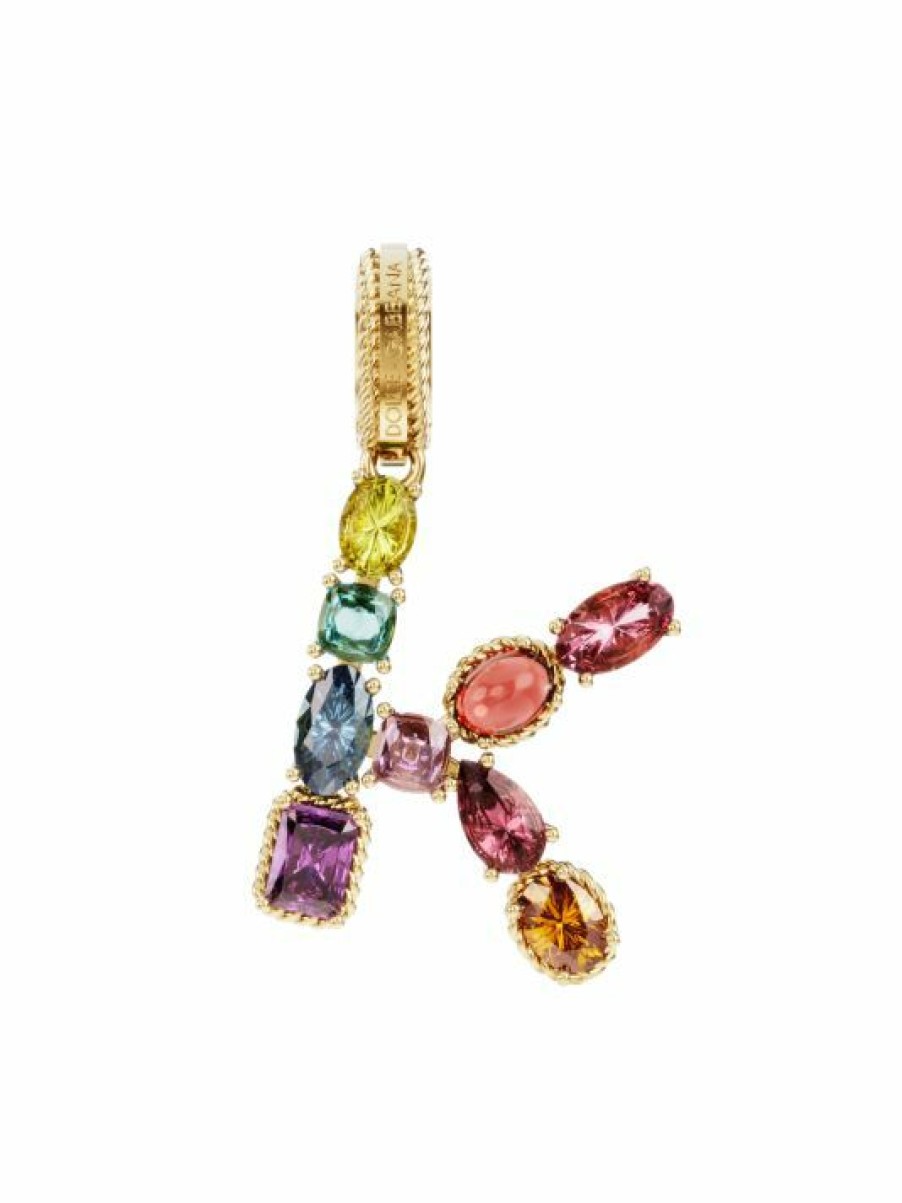 Jewelry * | Dolce&Gabbana Rainbow Alphabet 18K Yellow Gold & Multi Gemstone Initial K Charm