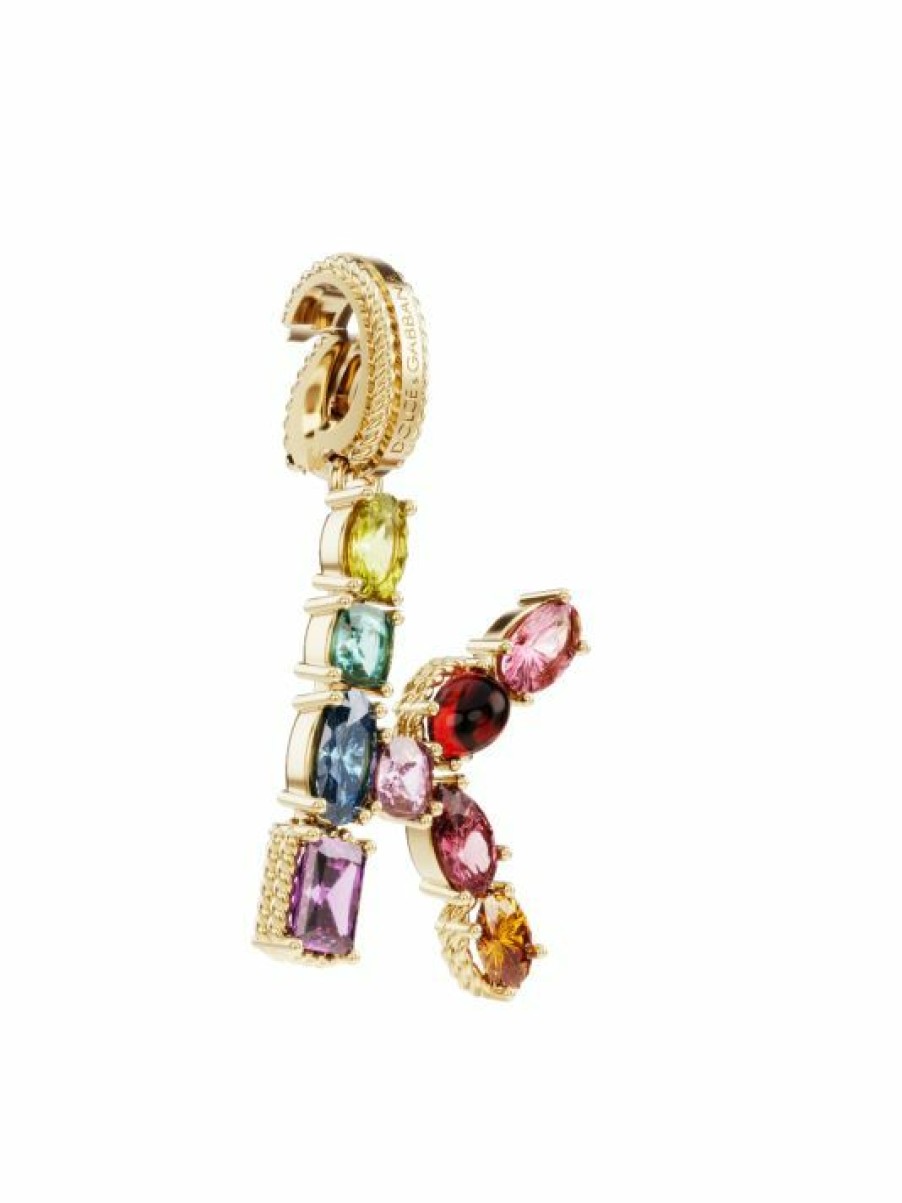 Jewelry * | Dolce&Gabbana Rainbow Alphabet 18K Yellow Gold & Multi Gemstone Initial K Charm