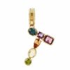 Jewelry * | Dolce&Gabbana Rainbow Alphabet 18K Yellow Gold & Multi Gemstone Initial T Charm