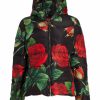 Men * | Dolce&Gabbana Hooded Floral Puffer Jacket