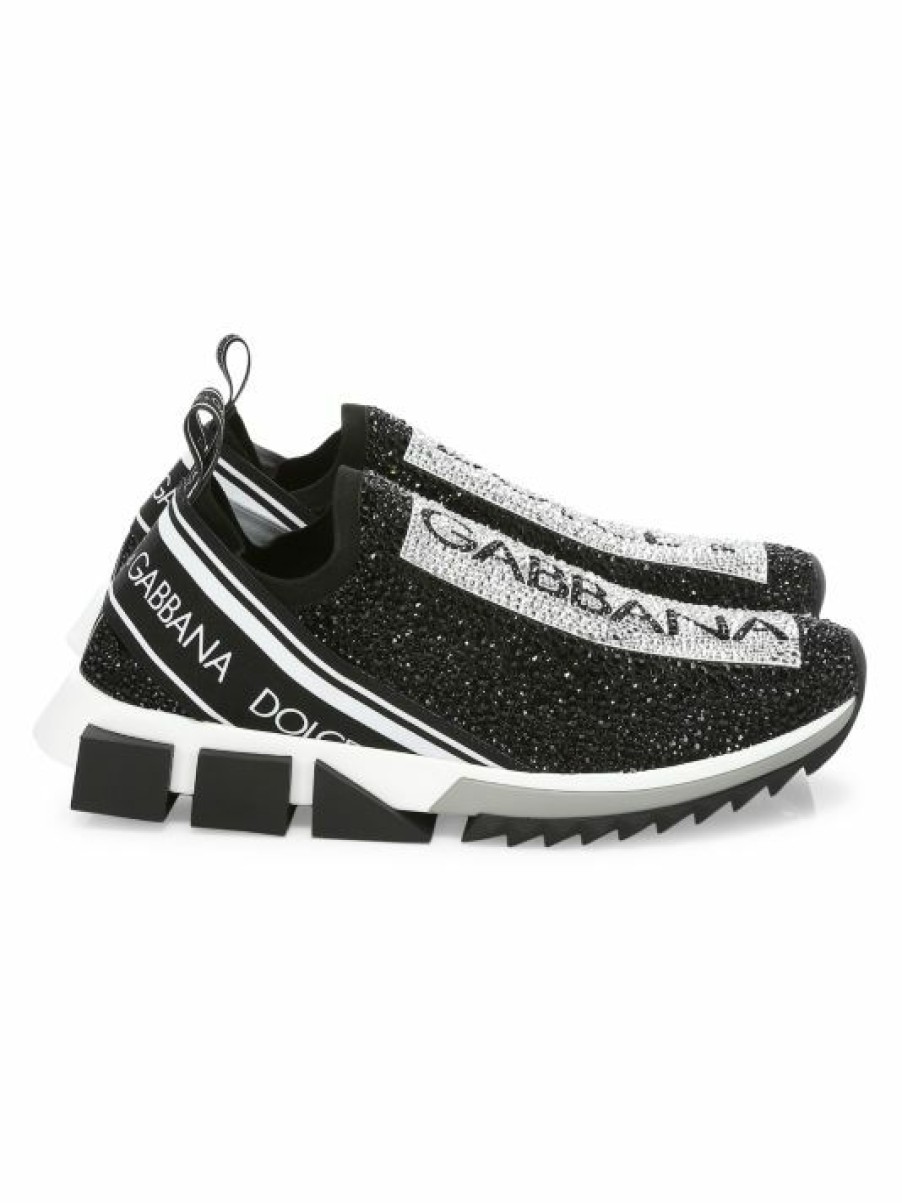 Men * | Dolce&Gabbana Sorrento Crystal-Embellished Knit Sneakers For Men