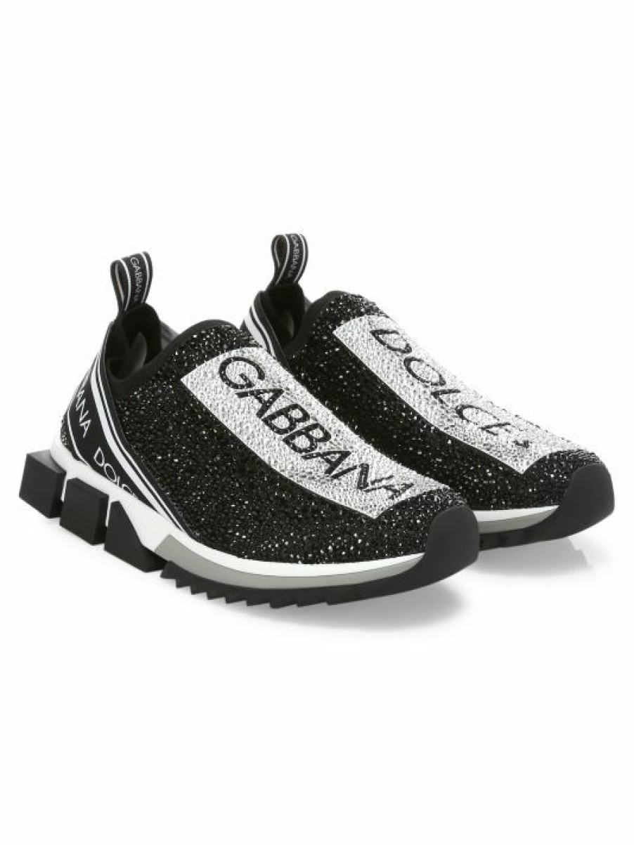 Men * | Dolce&Gabbana Sorrento Crystal-Embellished Knit Sneakers For Men