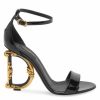 Men * | Dolce&Gabbana Sculpted-Heel Patent Leather Sandals