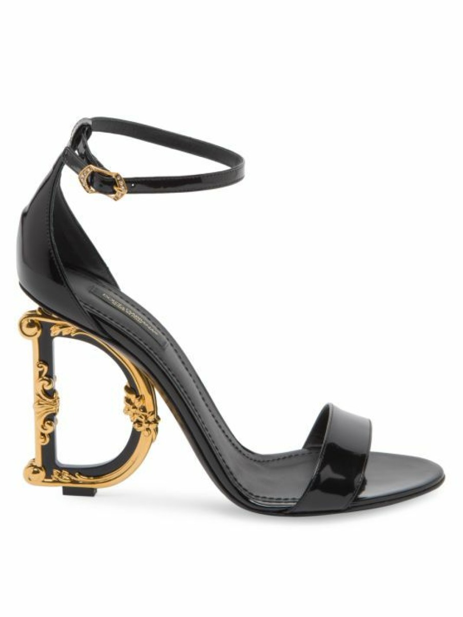 Men * | Dolce&Gabbana Sculpted-Heel Patent Leather Sandals