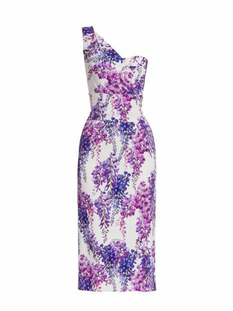 Women'S Clothing * | Dolce&Gabbana Floral One-Shoulder Midi-Dress