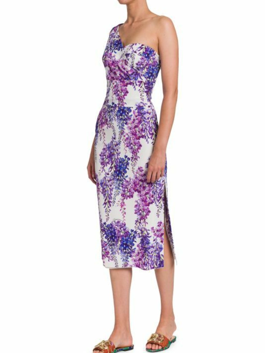 Women'S Clothing * | Dolce&Gabbana Floral One-Shoulder Midi-Dress