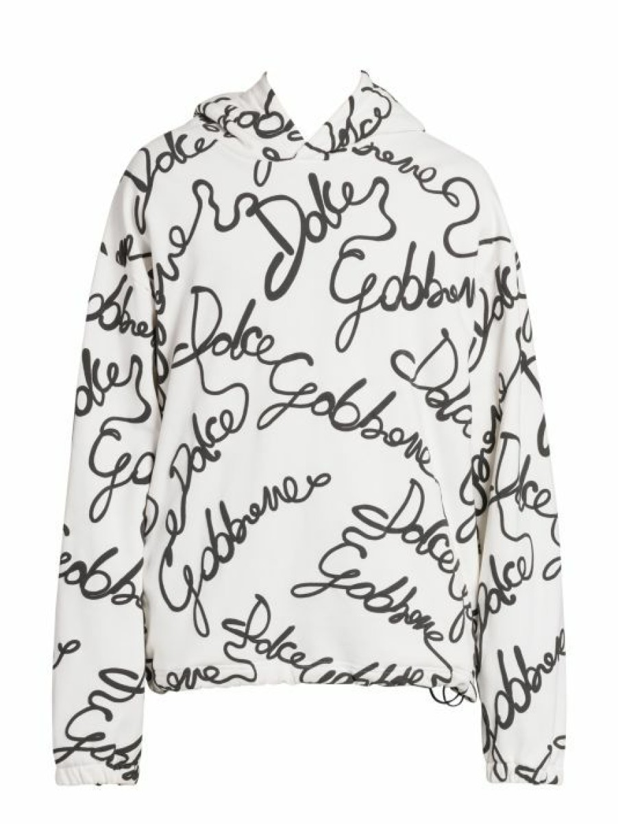 Men * | Dolce&Gabbana Script Logo-Print Hoodie For Men