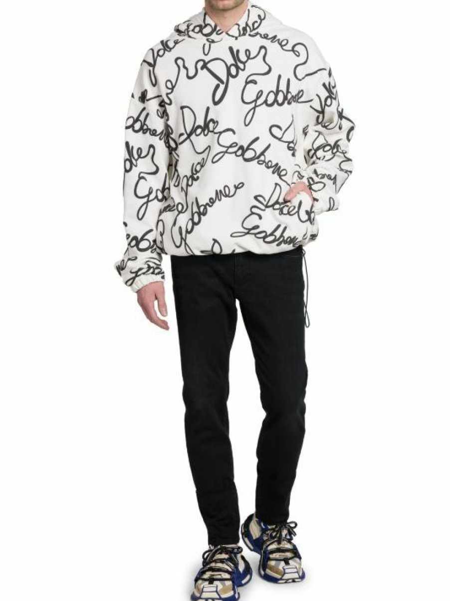 Men * | Dolce&Gabbana Script Logo-Print Hoodie For Men