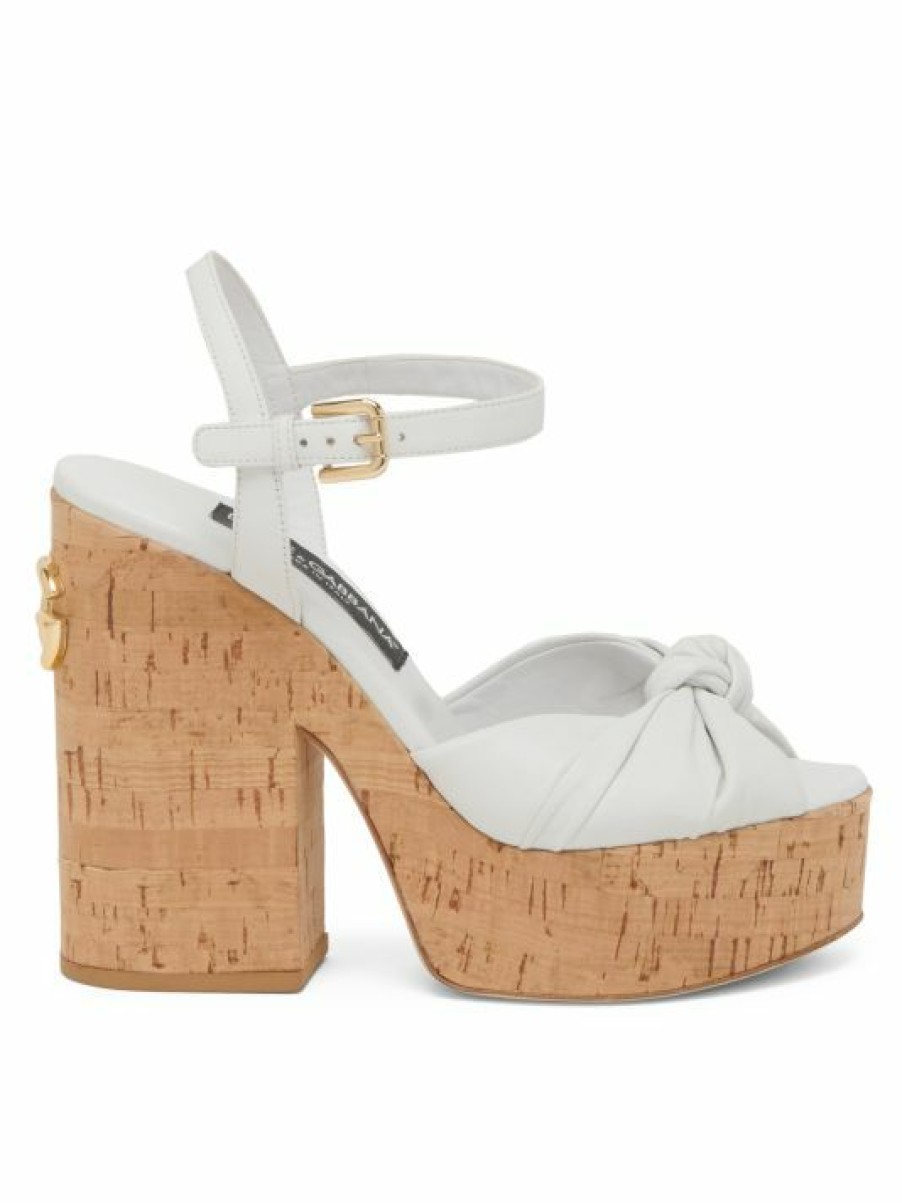 Men * | Dolce&Gabbana Keira Leather Platform Ankle-Strap Sandals