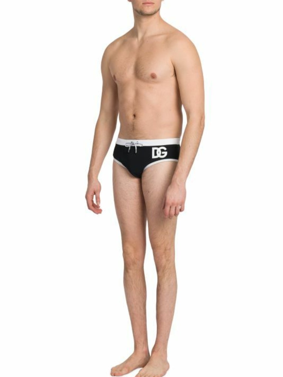 Men * | Dolce&Gabbana Logo Swim Briefs For Men