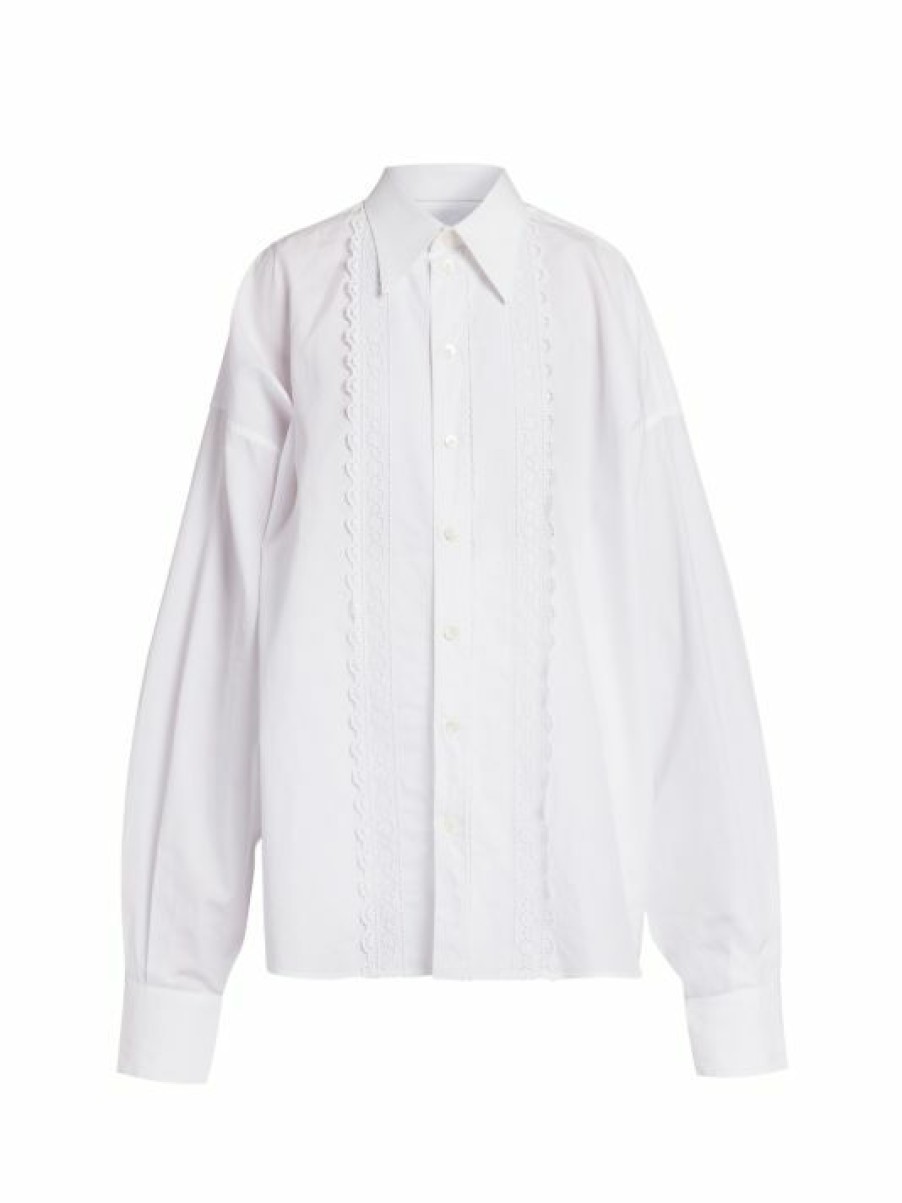 Women'S Clothing * | Dolce&Gabbana Oversized Eyelet-Embellished Shirt