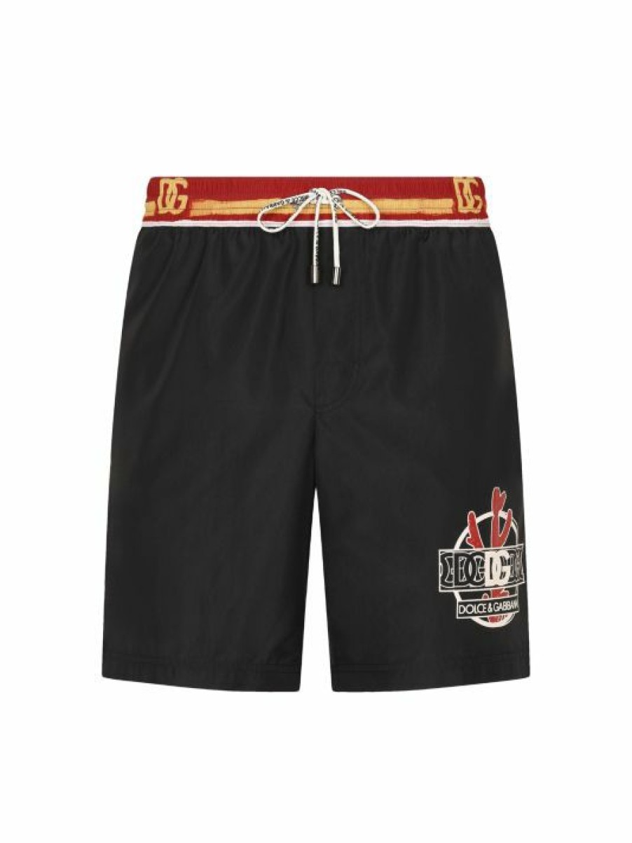 Men * | Dolce&Gabbana Logo-Band Swim Shorts For Men