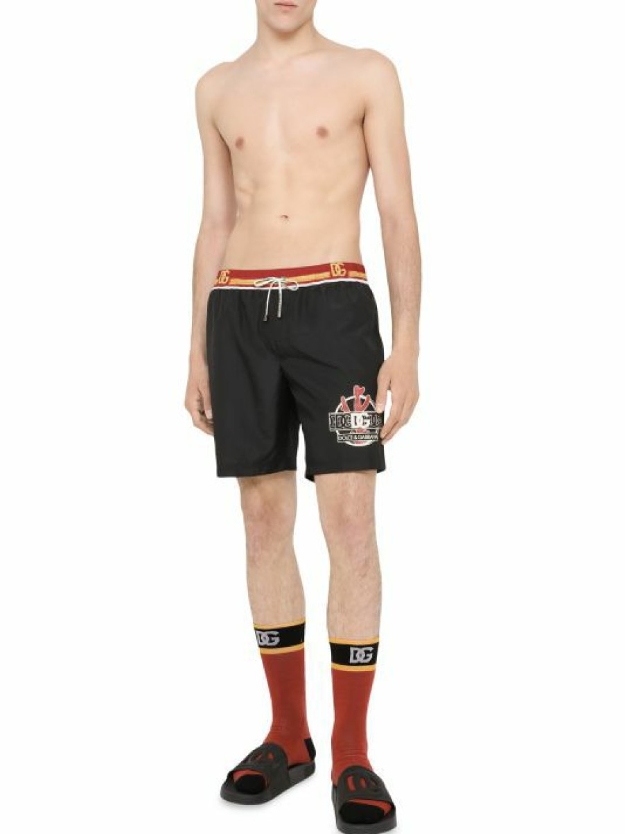 Men * | Dolce&Gabbana Logo-Band Swim Shorts For Men