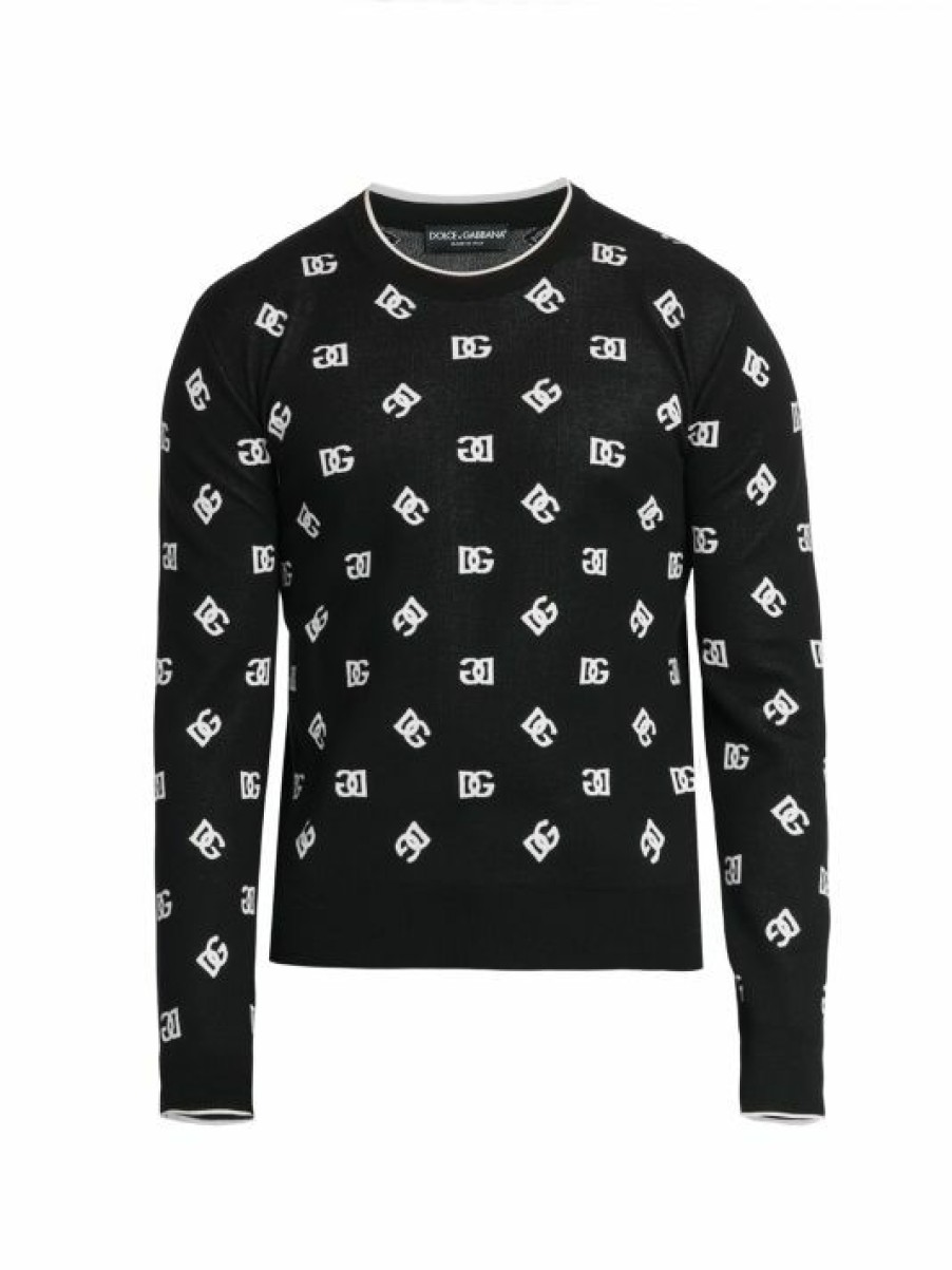 Men * | Dolce&Gabbana Long-Sleeve Dg Dot Sweater For Men