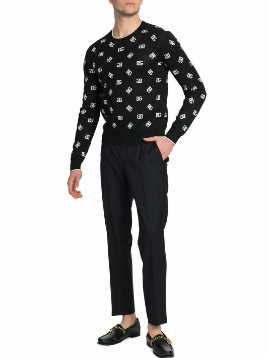 Men * | Dolce&Gabbana Long-Sleeve Dg Dot Sweater For Men