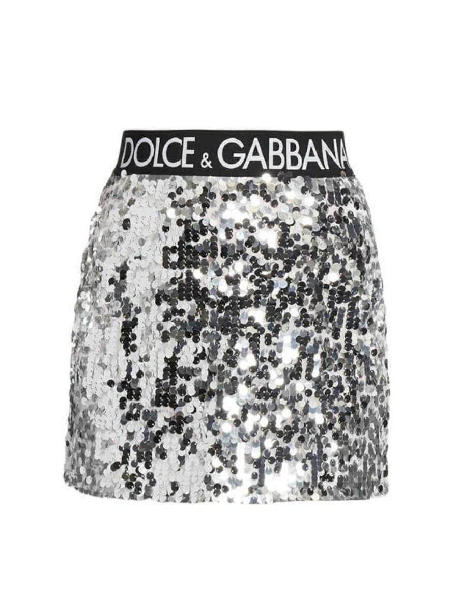 Women'S Clothing * | Dolce&Gabbana Zebra Sequin-Embroidered Miniskirt