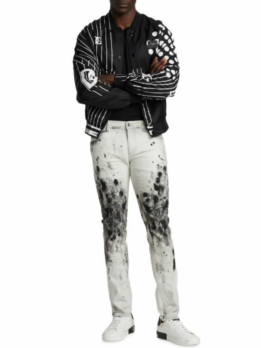 Men * | Dolce&Gabbana Dripping Cotton Jeans For Men