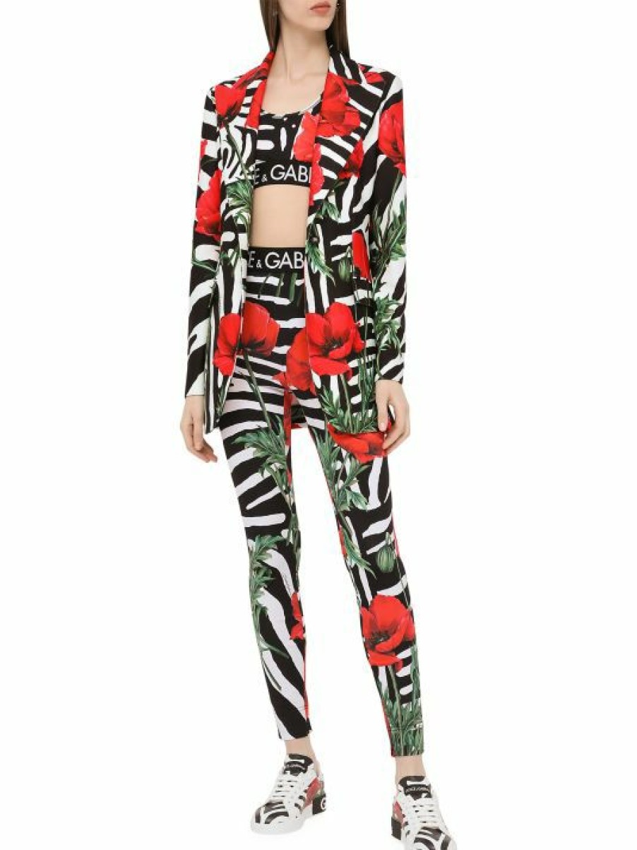 Men * | Dolce&Gabbana Poppy & Zebra-Print Leggings