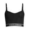 Women'S Clothing * | Dolce&Gabbana Logo Band Crop Top Bianco Ottico