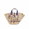 Handbags * | Dolce&Gabbana Dg Embroidered Raffia Tote