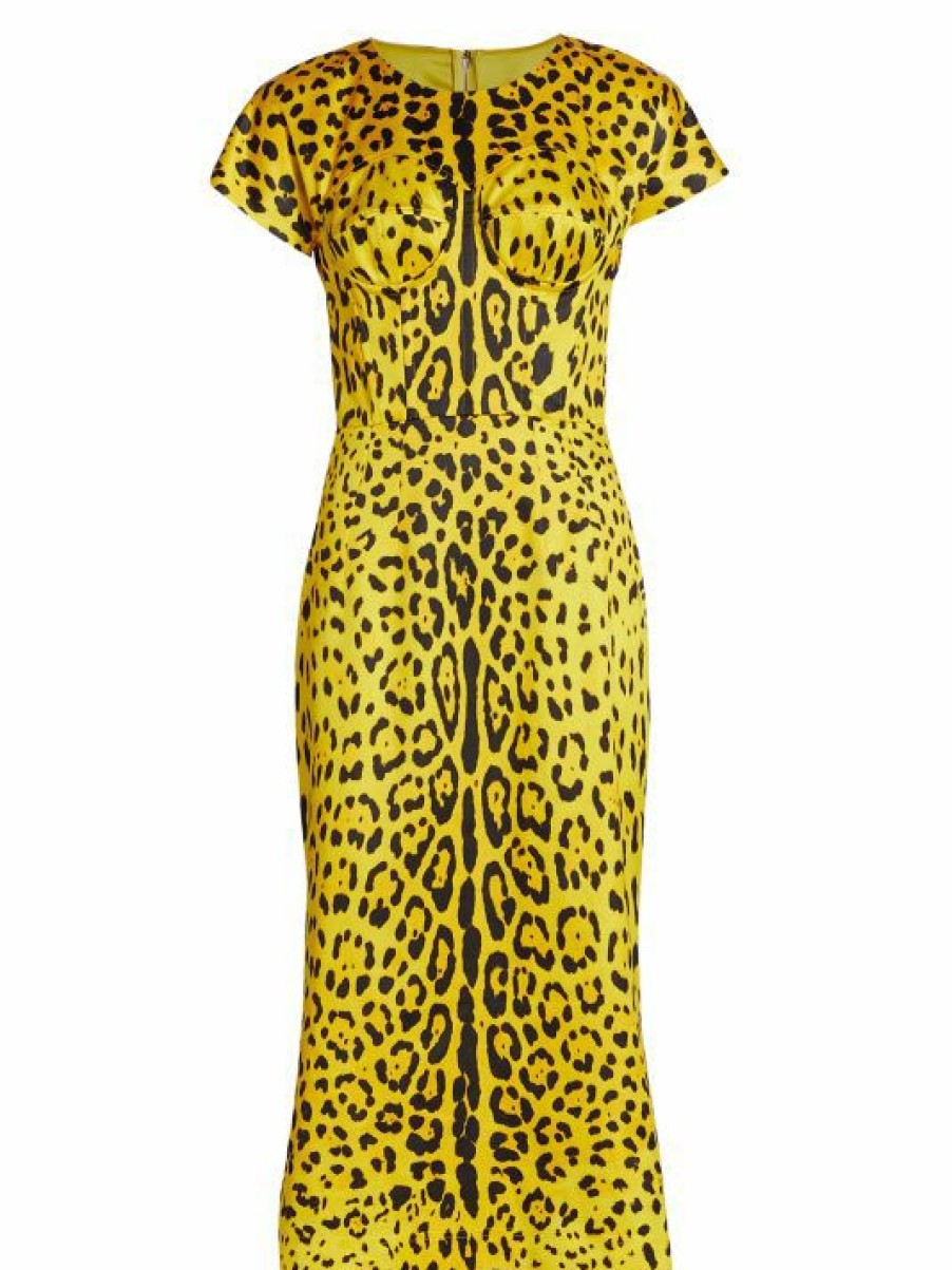 Women'S Clothing * | Dolce&Gabbana Leopard Print Satin Dress