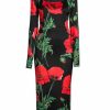 Women'S Clothing * | Dolce&Gabbana Satin Poppy Print Midi Dress