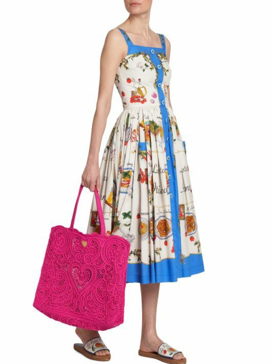 Women'S Clothing * | Dolce&Gabbana Capri Painterly Fit & Flare Midi-Dress