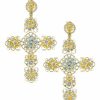 Jewelry * | Dolce&Gabbana 18K Yellow Gold & Aquamarine Cross Clip-On Earrings