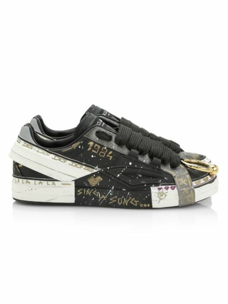 Men * | Dolce&Gabbana Skate Leather Low-Top Sneakers For Men