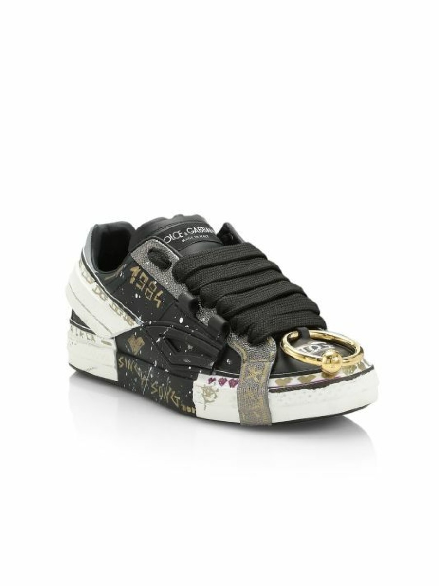 Men * | Dolce&Gabbana Skate Leather Low-Top Sneakers For Men