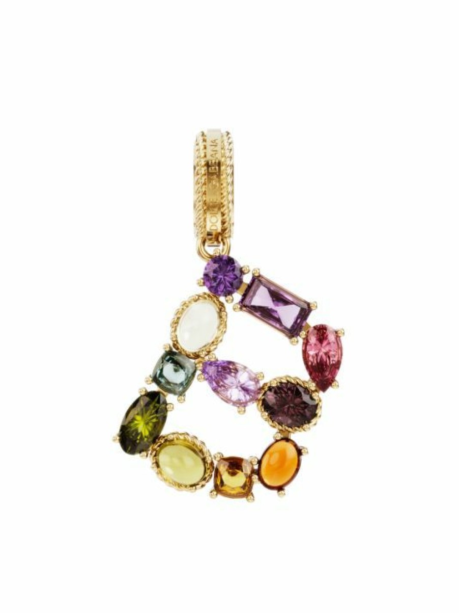 Jewelry * | Dolce&Gabbana Rainbow Alphabet 18K Yellow Gold & Multi Gemstone Initial B Charm