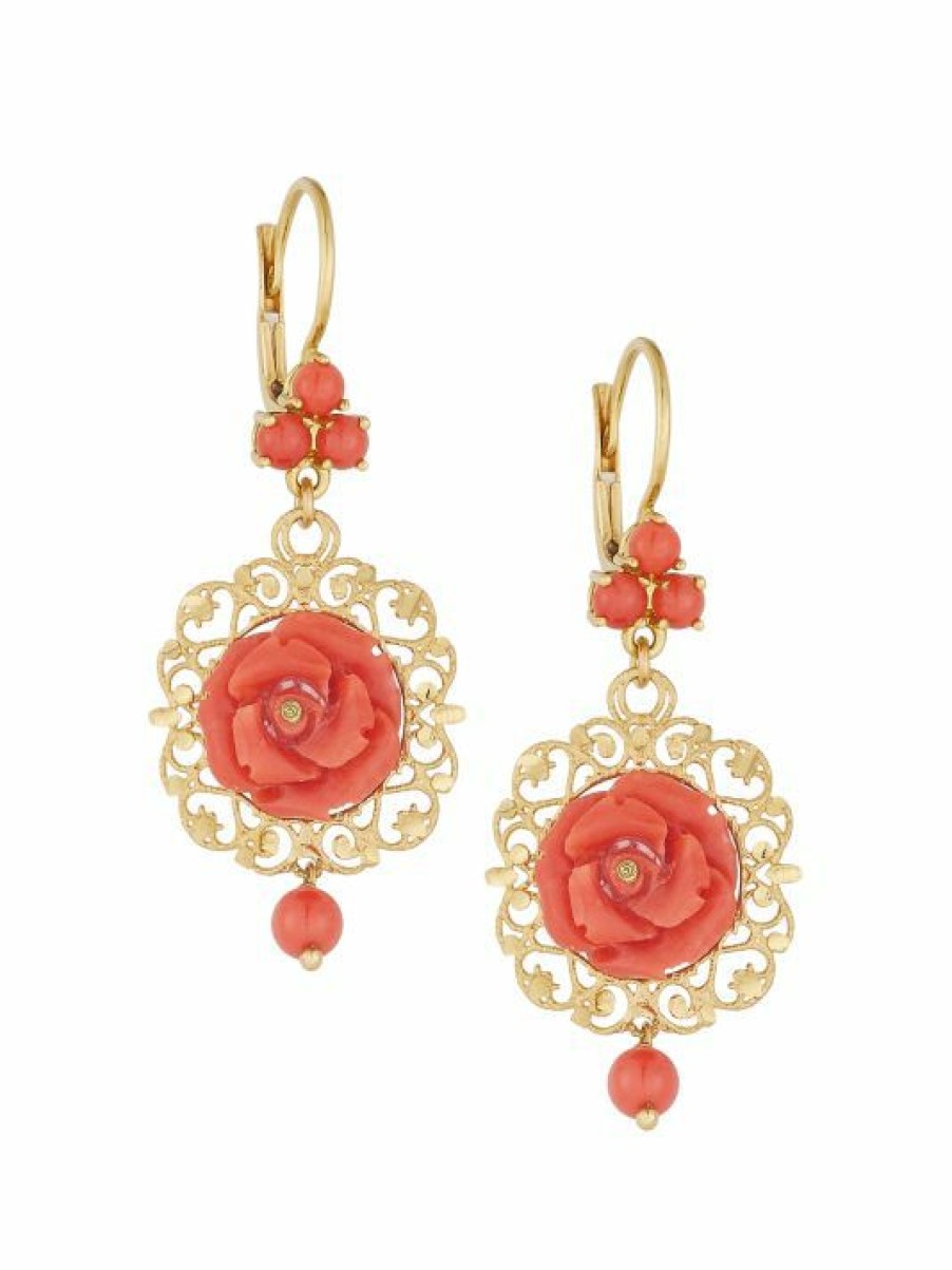 Jewelry * | Dolce&Gabbana 18K Yellow Gold & Mediterranean Coral Drop Earrings