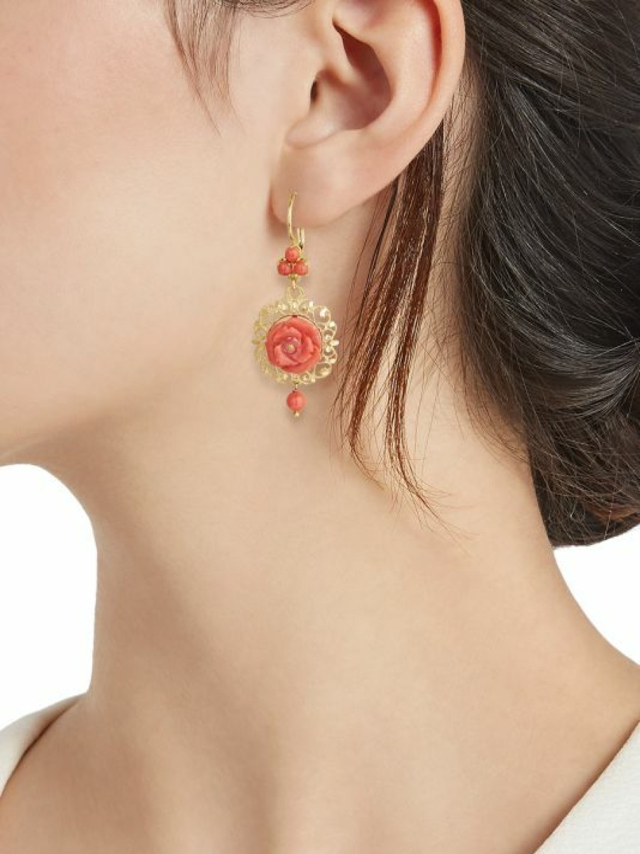 Jewelry * | Dolce&Gabbana 18K Yellow Gold & Mediterranean Coral Drop Earrings