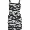 Women'S Clothing * | Dolce&Gabbana Zebra-Print Draped Sequin Minidress