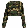 Women'S Clothing * | Dolce&Gabbana Camo Crystal Logo Cropped Sweatshirt