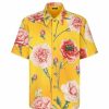 Men * | Dolce&Gabbana Logo Plaque Floral Denim Shirt For Men