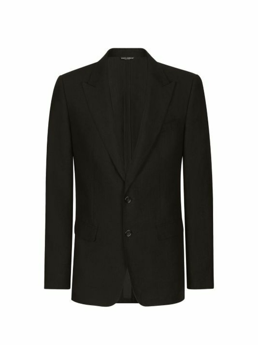 Men * | Dolce&Gabbana Single-Breasted Linen Suit For Men