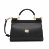 Handbags * | Dolce&Gabbana Small E/W Sicily Leather Top Handle Bag