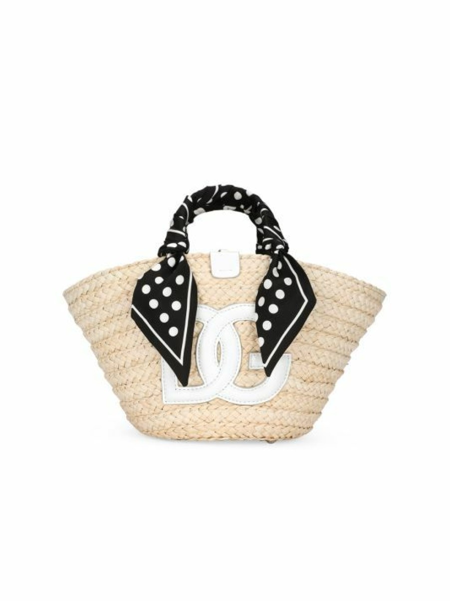 Handbags * | Dolce&Gabbana Dg Logo Wicker Basket Tote