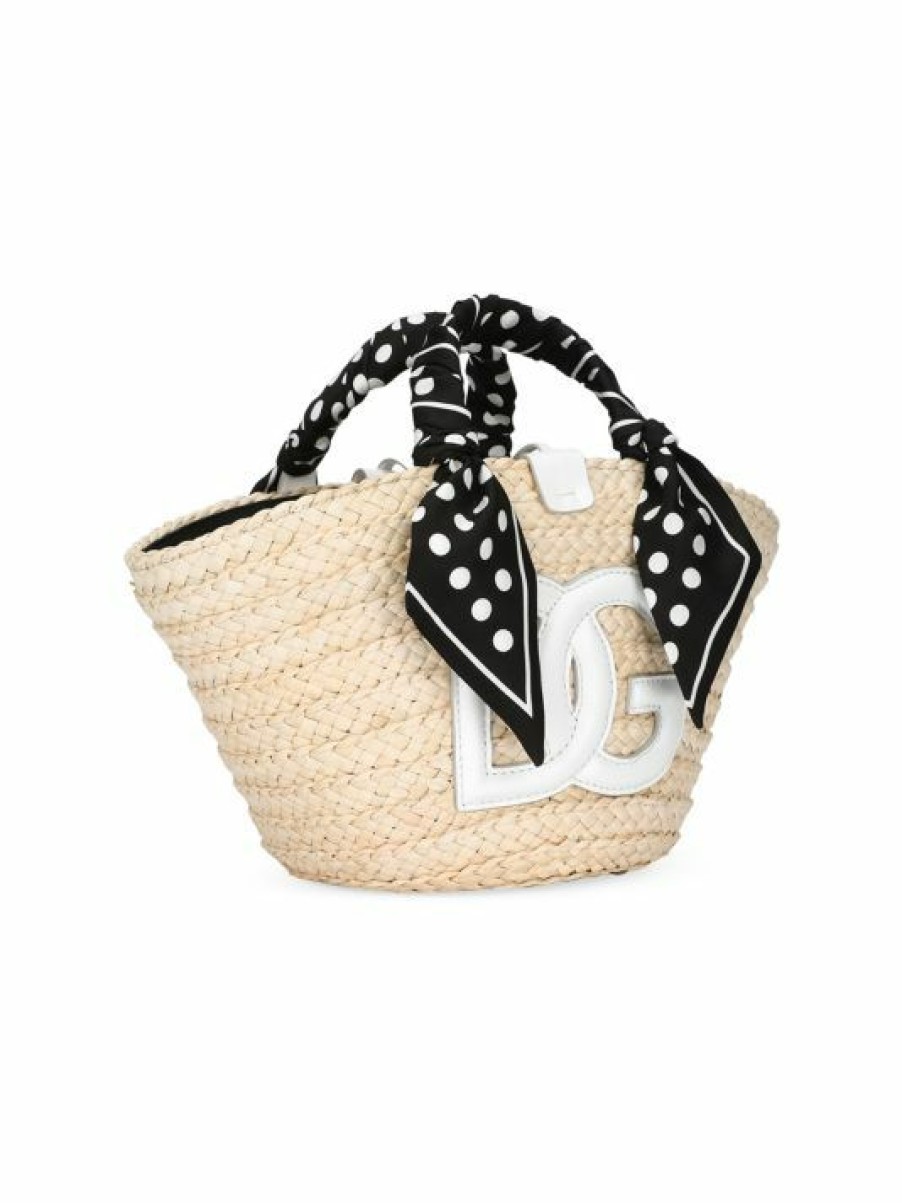 Handbags * | Dolce&Gabbana Dg Logo Wicker Basket Tote